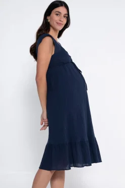 Vestido premamá corto con smock