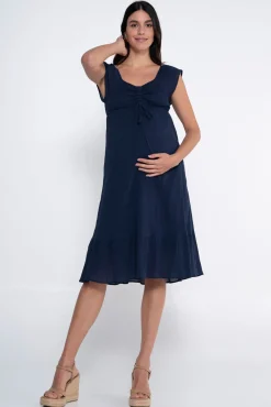 Vestido premamá corto con smock