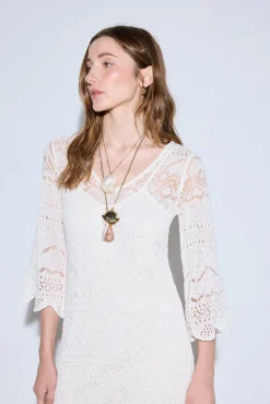 Vestido punto calado