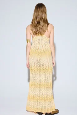 Vestido punto calado halter