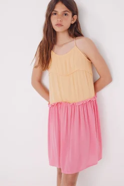 Vestido tirantes bicolor niña
