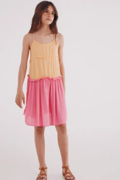 Vestido tirantes bicolor niña