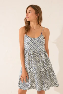 Vestido tirantes estampado sello