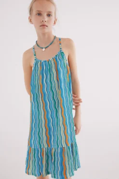 Vestido tricolor niña
