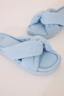 Zapatilla ducha waffle nudo azul