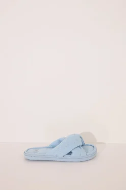 Zapatilla ducha waffle nudo azul