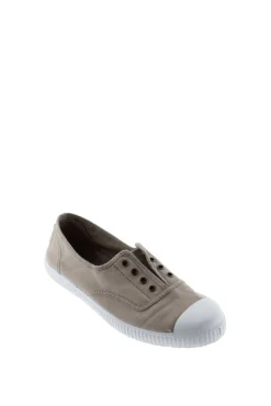 Zapatilla inglesa elastico lona tintada