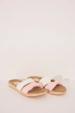 Zapatillas abiertas raffia nudos