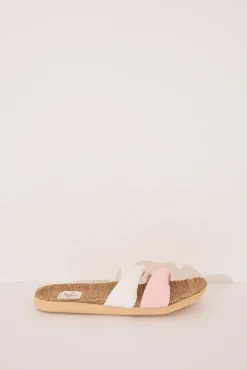 Zapatillas abiertas raffia nudos