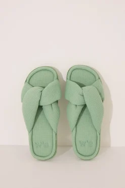 Zapatillas abiertas waffle verde