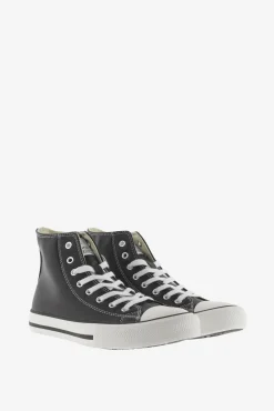 Zapatillas abotinadas de efecto piel