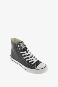 Zapatillas abotinadas de efecto piel