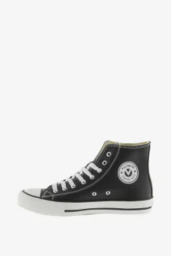 Zapatillas abotinadas de efecto piel