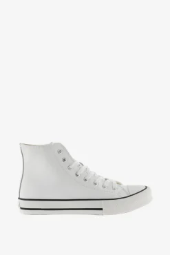 Zapatillas abotinadas de efecto piel