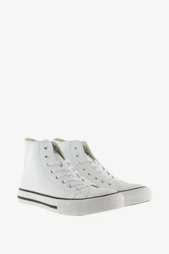 Zapatillas abotinadas de efecto piel