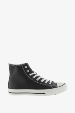Zapatillas abotinadas de efecto piel