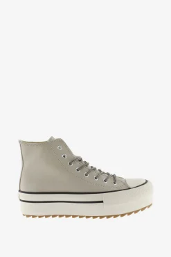 Zapatillas abotinadas de efecto piel