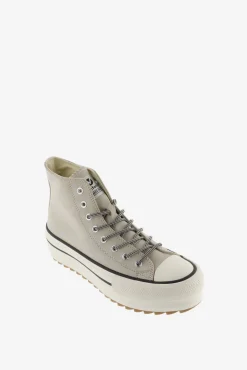 Zapatillas abotinadas de efecto piel