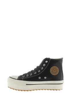 Zapatillas abotinadas de efecto piel
