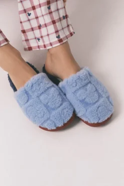 Zapatillas casa ducha Mickey azul estampado