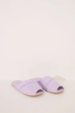 Zapatillas casa lila strass rosa