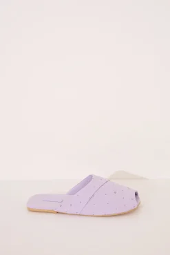 Zapatillas casa lila strass rosa
