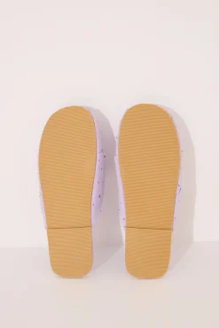 Zapatillas casa lila strass rosa