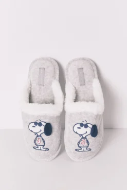 Zapatillas casa Snoopy gris oscuro