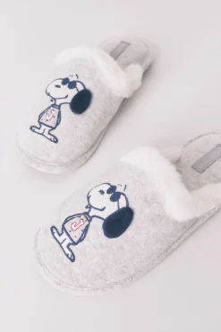 Zapatillas casa Snoopy gris oscuro
