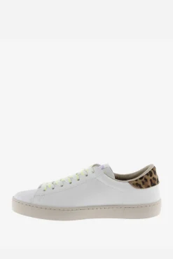 Zapatillas de efecto piel Victoria Berlín con logotipo de glitter y trasera animal print