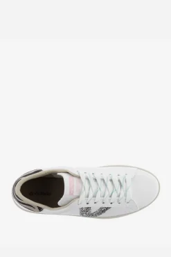 Zapatillas de efecto piel Victoria Berlín con logotipo de glitter y trasera animal print