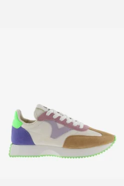 Zapatillas de nylon Victoria Cosmos con piezas multicolor de serraje y suela en sierra