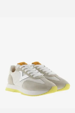 Zapatillas de nylon Victoria Cosmos con piezas de serraje y metalizadas y suela en sierra