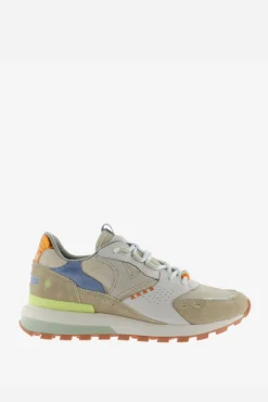 Zapatillas de nylon Victoria Luna con piezas de color y serraje y suela dentada