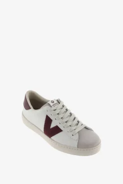 Zapatillas de piel Victoria Berlín con piezas en contraste y puntera de serraje