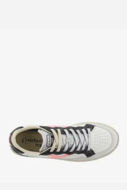 Zapatillas deportivas de mujer con piezas metalizadas y logotipo de glitter