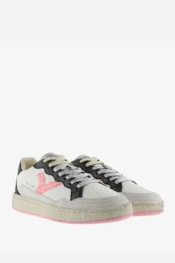 Zapatillas deportivas de mujer con piezas metalizadas y logotipo de glitter
