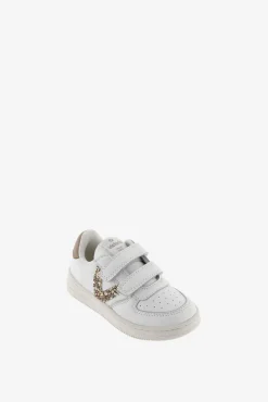Zapatillas deportivas de niña animal print con piezas al tono y logotipo metalizado