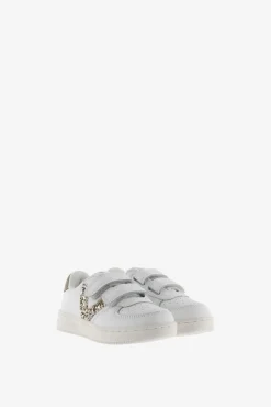 Zapatillas deportivas de niña animal print con piezas al tono y logotipo metalizado