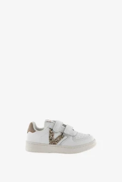 Zapatillas deportivas de niña animal print con piezas al tono y logotipo metalizado
