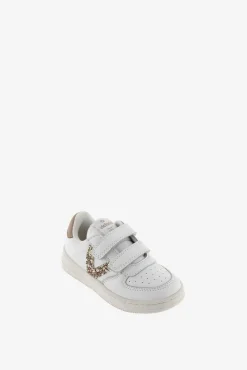 Zapatillas deportivas de niña animal print con piezas al tono y logotipo metalizado