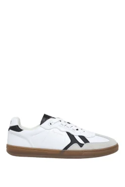 Zapatillas Piel Con Detalles En Ante