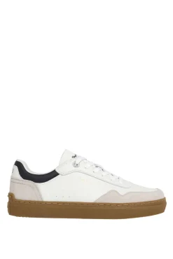 Zapatillas Piel Con Detalles En Ante